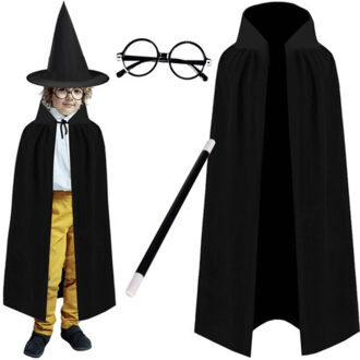 Tovenaar kostuum - 4 delig - kinderen - toverstaf - verkleden - halloween - carnaval - One size
