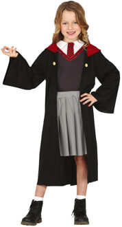 Tovenaar student kostuum - voor meisjes - Halloween tovenaarsleerling outfit 7-9 jaar (122-134)