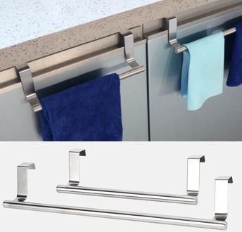 Towel Racks Over Door Towel Rack Bar Hanging Holder Bathroom Kitchen Cabinet Shelf Rack Bathroom Door Hanger Home Organizer