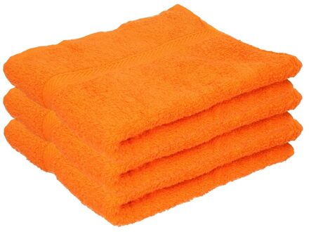 Towelcity 3x Luxe handdoeken oranje 50 x 90 cm 550 grams - Badhanddoek