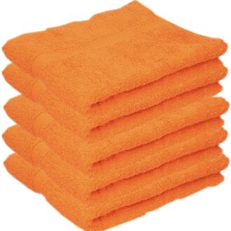 Towelcity 5x Luxe handdoeken oranje 50 x 90 cm 550 grams - Badhanddoek