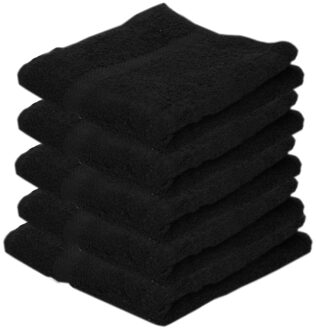 Towelcity 5x Luxe handdoeken zwart 50 x 90 cm 550 grams