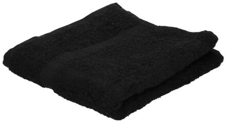 Towelcity Badkamer/douche handdoeken zwart 50 x 90 cm - Badhanddoek