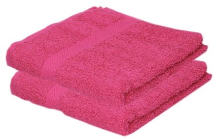 Towelcity Luxe badhanddoek - 2x - fuchsia roze - 50 x 90 cm - 550 grams - Badkamer textiel - Katoen
