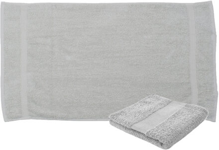 Towelcity Luxe badhanddoek - 2x - lichtgrijs - 50 x 90 cm - 550 grams - Badkamer textiel - Katoen