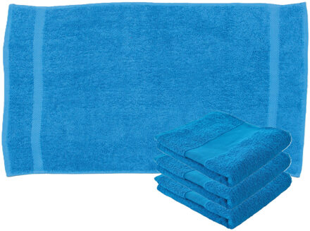 Towelcity Luxe badhanddoek - 4x - bright blauw - 50 x 90 cm - 550 grams - Badkamer textiel - Katoen
