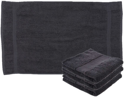 Towelcity Luxe badhanddoek - 4x - donkergrijs - 50 x 90 cm - 550 grams - Badkamer textiel - Katoen