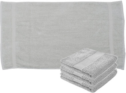 Towelcity Luxe badhanddoek - 4x - lichtgrijs - 50 x 90 cm - 550 grams - Badkamer textiel - Katoen
