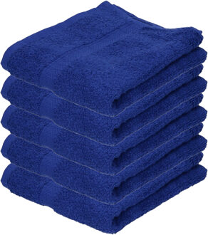 Towelcity Luxe badhanddoek - 5x - blauw - 50 x 90 cm - 550 grams - Badkamer textiel - Katoen
