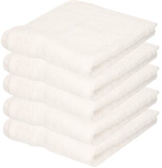 Towelcity Luxe badhanddoek - 5x - wit - 50 x 90 cm - 550 grams - Badkamer textiel - Katoen