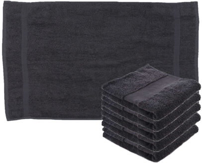 Towelcity Luxe badhanddoek - 6x - donkergrijs - 50 x 90 cm - 550 grams - Badkamer textiel - Katoen