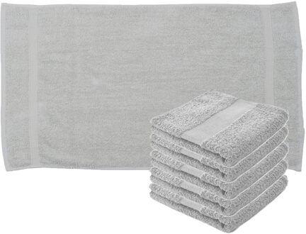 Towelcity Luxe badhanddoek - 6x - lichtgrijs - 50 x 90 cm - 550 grams - Badkamer textiel - Katoen