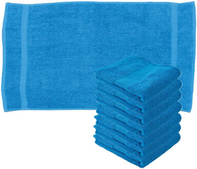 Towelcity Luxe badhanddoek - 8x - bright blauw - 50 x 90 cm - 550 grams - Badkamer textiel - Katoen
