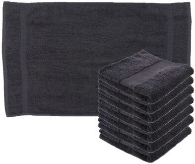Towelcity Luxe badhanddoek - 8x - donkergrijs - 50 x 90 cm - 550 grams - Badkamer textiel - Katoen