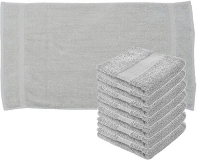 Towelcity Luxe badhanddoek - 8x - lichtgrijs - 50 x 90 cm - 550 grams - Badkamer textiel - Katoen