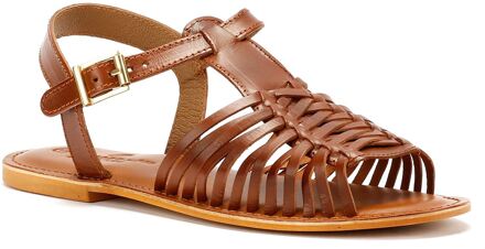 Tower Footwear Hurache Leren Dames Bruine Sandalen - EU 37 / UK 4