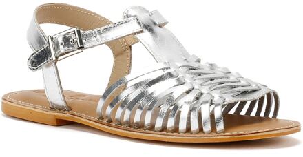 Tower Footwear Hurache Leren Dameszilveren Sandalen - EU 39/ UK 6