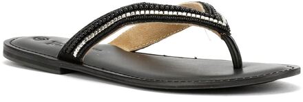 Tower Footwear Metallic Bead Thong Dames Zwarte Sandalen - EU 39/ UK 6
