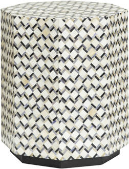 Tower Living Bijzettafel 'Brendola' Bone inlay, 45 x 45cm - 45 cm