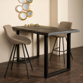 Tower Living Boomstam Bartafel 'Ultimo' Acaciahout, 160 x 90cm, kleur Zwart - 160 x 90 cm