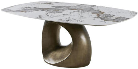 Tower Living Deens Ovale Eettafel 'Castello' Marmer-keramiek / brons, 240 x 120cm - 240 x 120 cm