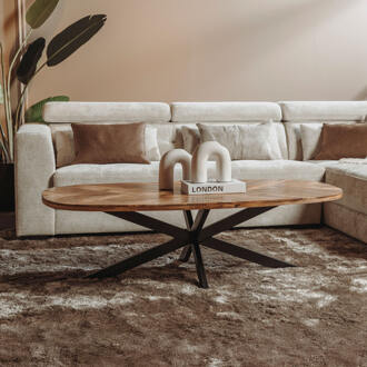 Tower Living Deens Ovale Salontafel 'Silvi' Mangohout, 130 x 70cm, kleur Naturel