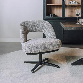 Tower Living Draaibare Eetkamerstoel 'Caldes' Lounge, kleur Wit/Grijs