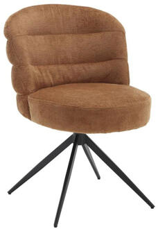 Tower Living Draaibare Eetkamerstoel 'Carro' Chenille, kleur Caramel