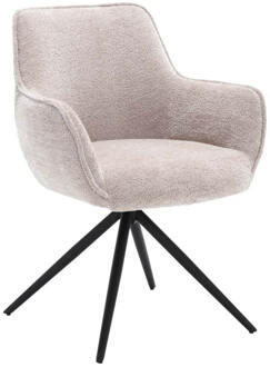 Tower Living Draaibare Eetkamerstoel 'Fondo' Chenille, kleur beige