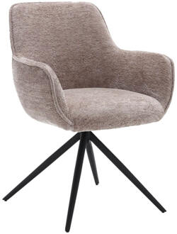 Tower Living Draaibare Eetkamerstoel 'Fondo' Chenille, kleur Taupe