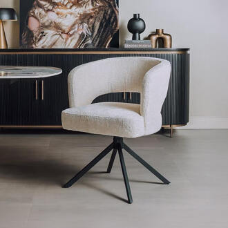 Tower Living Draaibare Eetkamerstoel 'Mura' Chenille, kleur Pearl