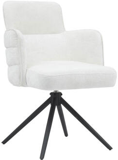 Tower Living Draaibare Eetkamerstoel 'Rumo' kleur Ecru