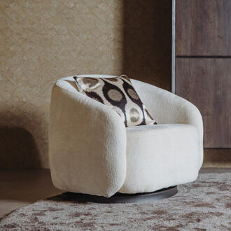 Tower Living Draaifauteuil 'Castro' Chenille, kleur Pearl