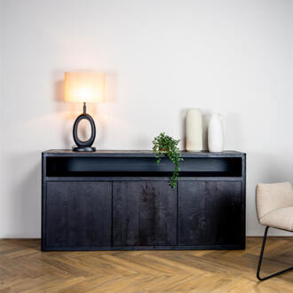 Tower Living Dressoir 'Tenna' Mangohout, 180cm, kleur Zwart - 180 cm