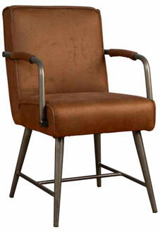 Tower Living Eetkamerstoel 'Belmonte' met armleuning, kleur Cognac