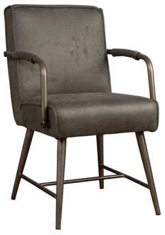 Tower Living Eetkamerstoel 'Belmonte' met armleuning, kleur Grijs