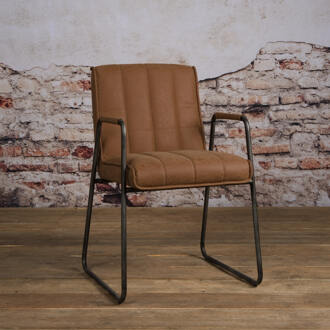 Tower Living Eetkamerstoel 'Santo' met armleuning, kleur Bruin