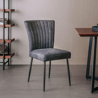 Tower Living Eetkamerstoel 'Toledo' PU leder, kleur Antraciet