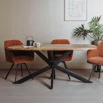 Tower Living Eettafel 'Silvi' Deens ovaal, Mangohout, 180 x 100cm - 180 x 100 cm