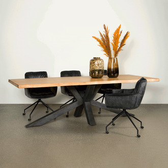 Tower Living Eettafel 'Sovana' Acacia Boomstam kleur Naturel, 260 x 100cm - 260 x 100 cm