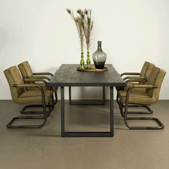 Tower Living Eettafel 'Ultimo' kleur Zwart, 220 x 100cm