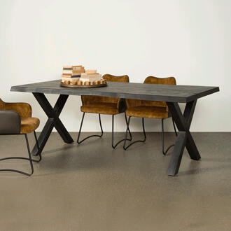 Tower Living Eettafel 'Xara' kleur Zwart, 200 x 100cm - 200 x 100 cm