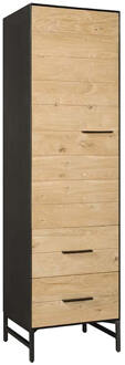 Tower Living Opbergkast 'Lido' Links, Eiken en metaal, 190 x 55cm Naturel - 190 cm