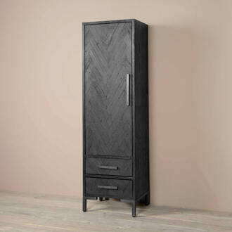 Tower Living Opbergkast 'Ziano' Links, Visgraat, 190 x 55cm, kleur zwart - 190 cm