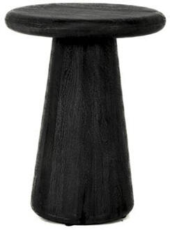 Tower Living Ronde Bijzettafel 'Asti' Mangohout, 40cm, kleur Zwart - 40 cm