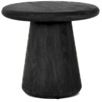 Tower Living Ronde Bijzettafel 'Asti' Mangohout, 60cm, kleur Zwart - 60 cm