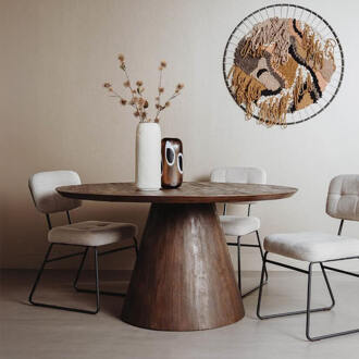 Tower Living Ronde Eettafel 'Premana' Mangohout, 130cm, kleur Bruin - 130 cm