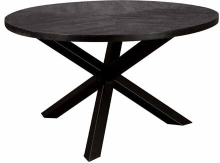 Tower Living Ronde Eettafel 'Viola' Mangohout, 130cm, kleur Zwart - 130 x 130cm