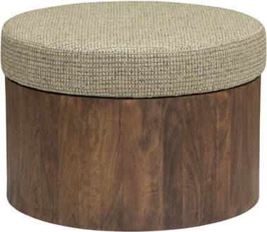 Tower Living Ronde Salontafel 'Ossana' Mangohout en stof, 60cm, kleur Groen - 60 cm