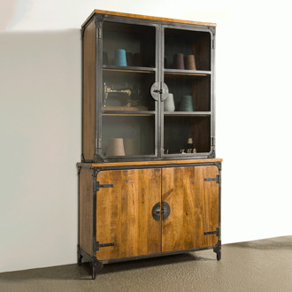 Tower Living Vitrinekast 'Basto' 210 x 120cm, Mangohout - 210 x 120 cm